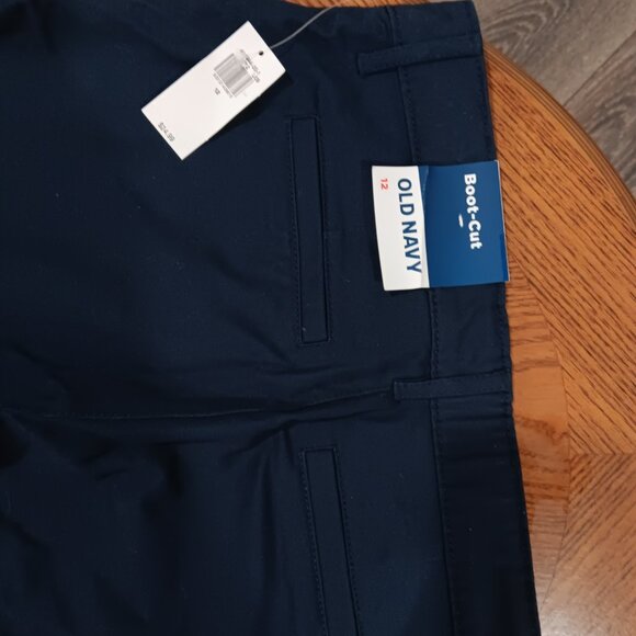 Kids Old Navy Stretch Boot - Cut Pants Size 12 Navy Blue Kids Uniform - Picture 4 of 6